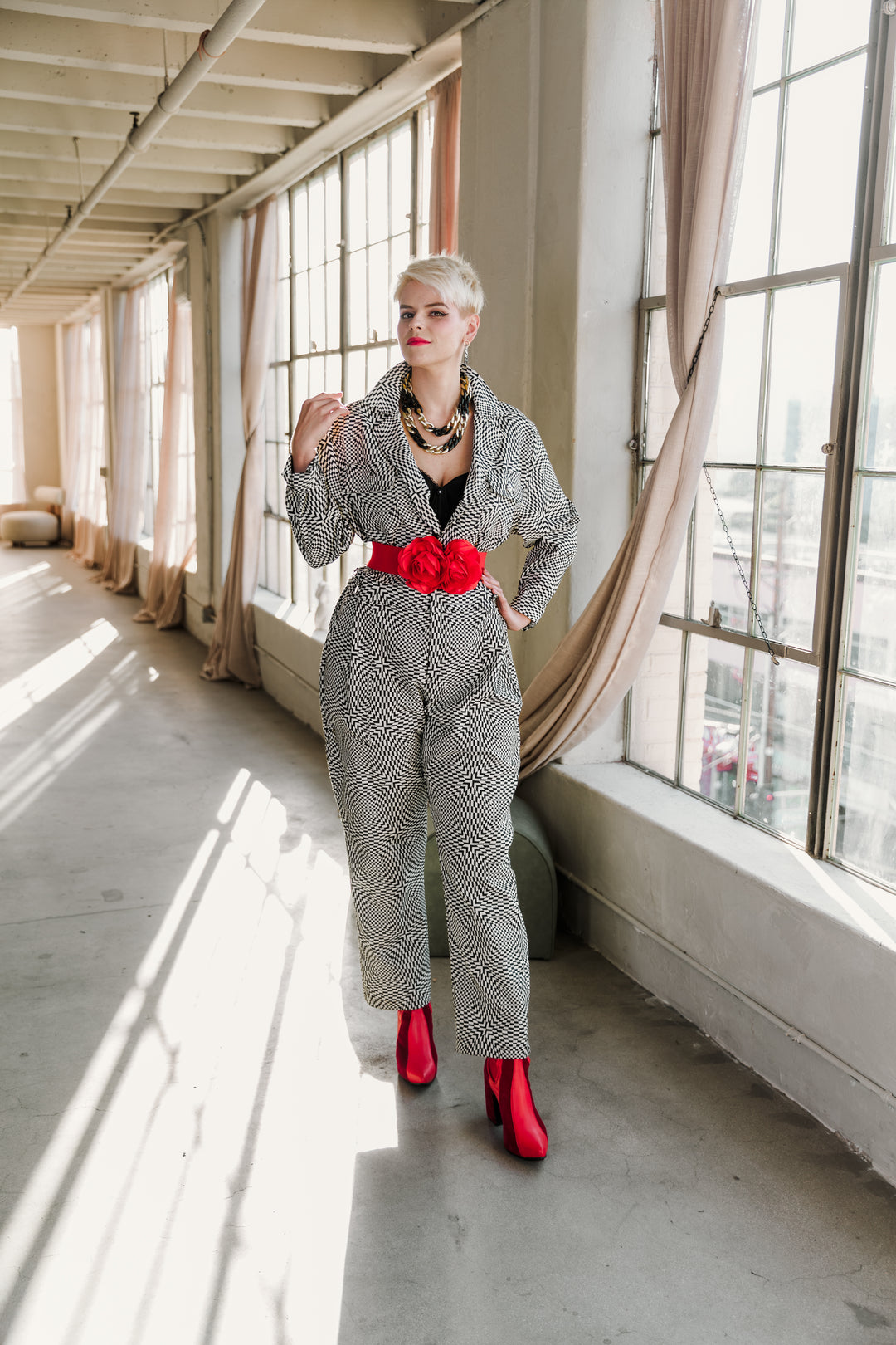 Gorgeous vintage jumpsuit with matching selling belt & bandana