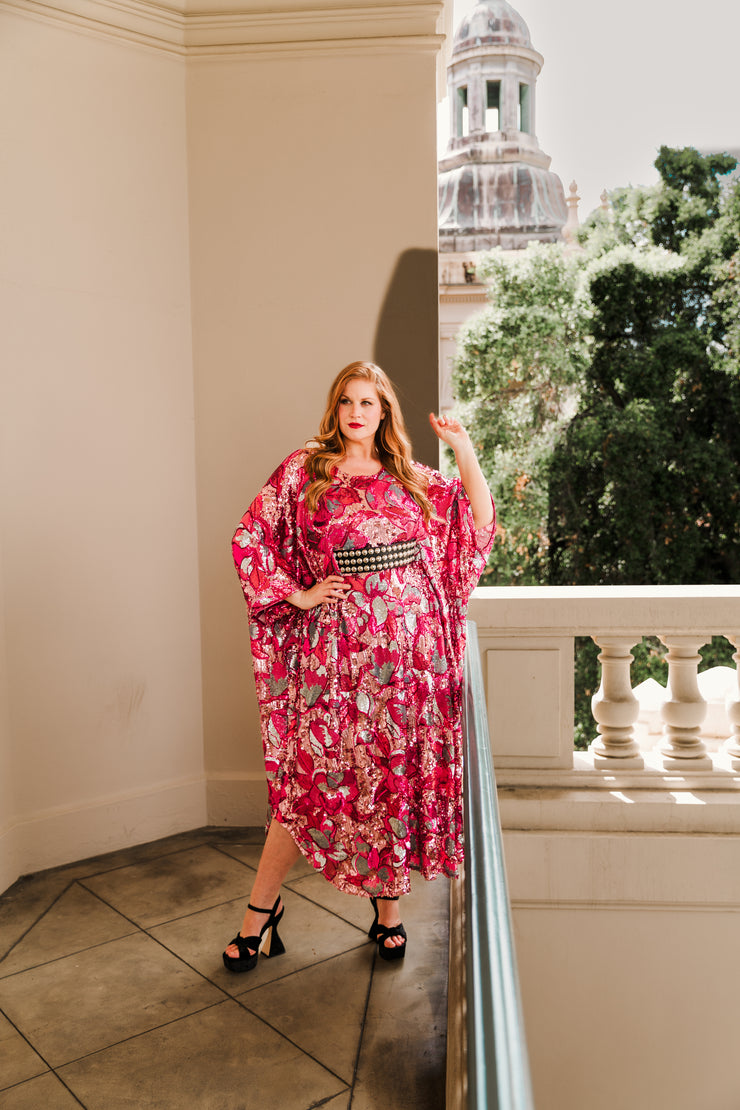 Runway Belted Kaftan in "Disco Bouquet"