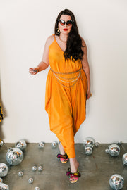 Poiret Jumpsuit in "Amber Yellow Slink"