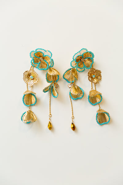 Handmade Swarovski Persian Turquoise Earrings