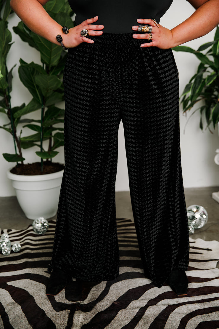 Muse Pants in “Zig Zag Velvet” Black