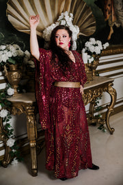 Bohémienne Kimono Robe “Stardust” (Cabernet) Runway Edition