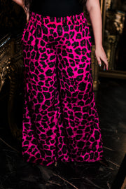 Muse Pants in “Magenta Leopard Velvet"