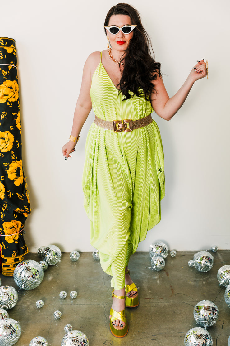 Poiret Jumpsuit in "Lime Slink"