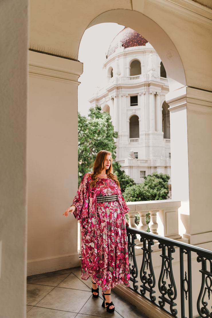 Runway Belted Kaftan in "Disco Bouquet"