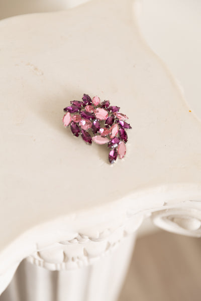 Purple rhinestone Brooch