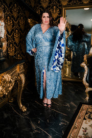 (Bohémienne Kimono Robe “Briana” Runway Edition (Blue)