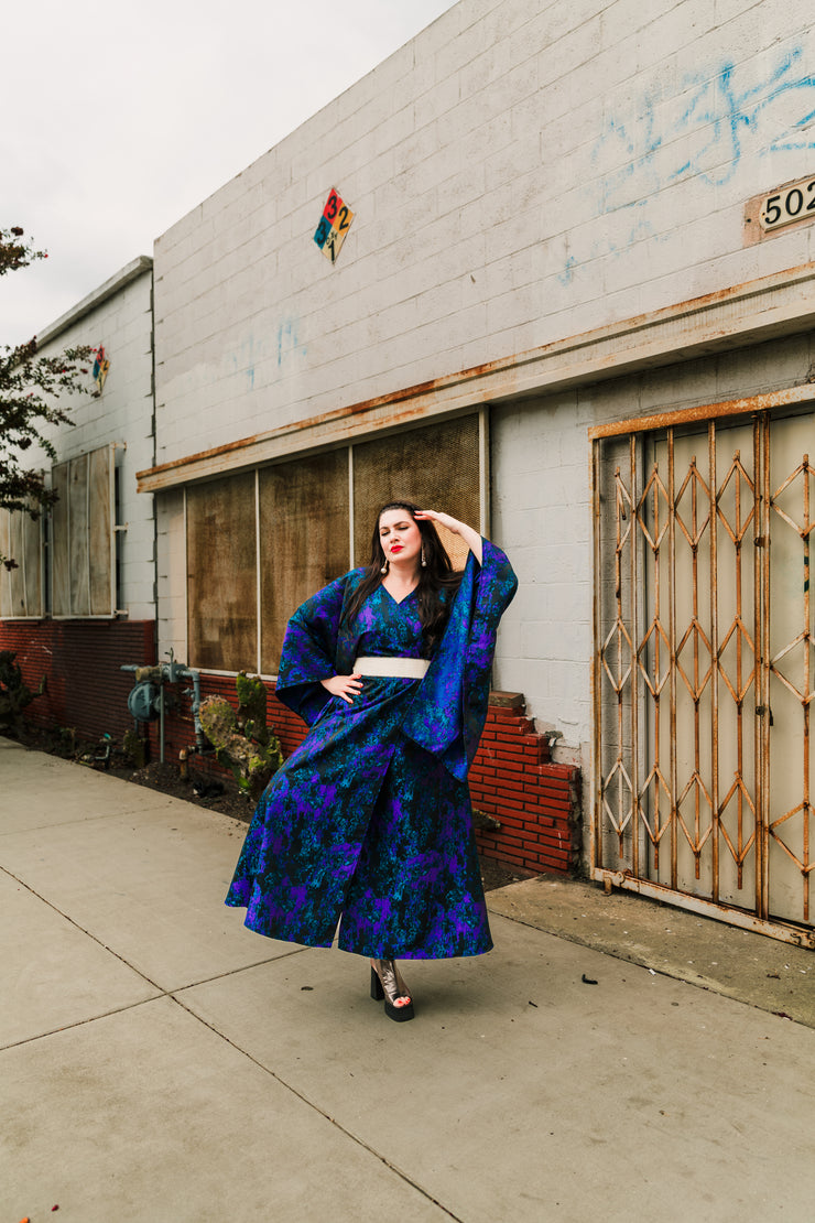 Bohémienne Kimono Robe “Maometto" (Blue and Purple)