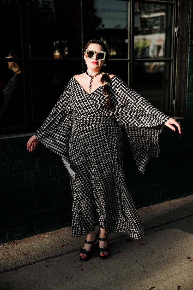 Bohémienne Kimono Robe “Houndstooth"