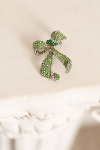 Green Bow Brooch