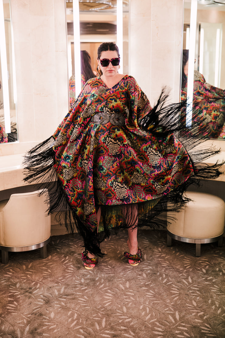 Runway Fringe Kaftan in "Punk Picasso"