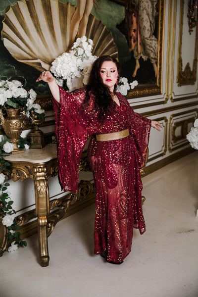 Bohémienne Kimono Robe “Stardust” (Cabernet) Runway Edition