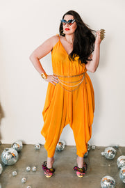 Poiret Jumpsuit in "Amber Yellow Slink"