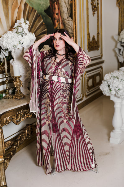 Bohémienne Kimono Robe “Aphrodite” (Garnet) Runway Edition