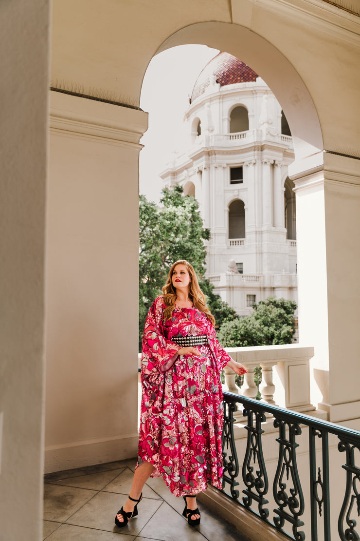 Runway Belted Kaftan in "Disco Bouquet"