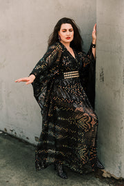 Bohémienne Kimono Robe “Stardust” (Noir) Runway Edition