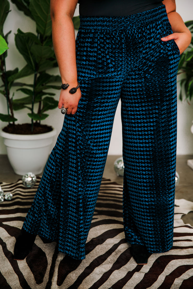 Muse Pants in “Zig Zag Velvet” Blue