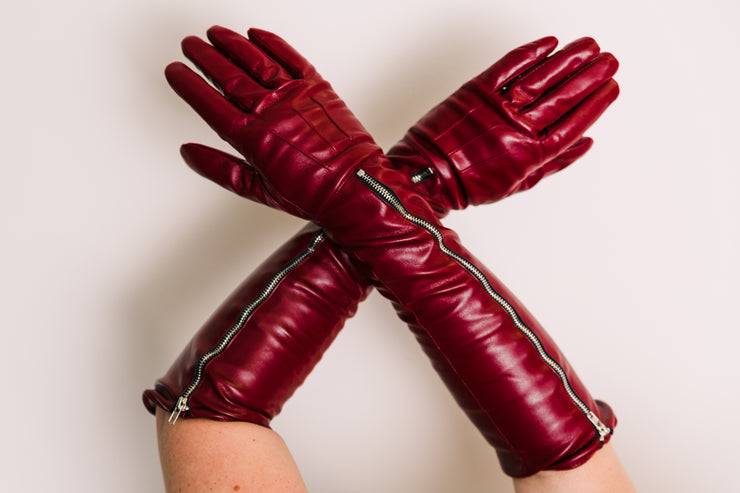 Vegan Leather Gloves (Oxblood)