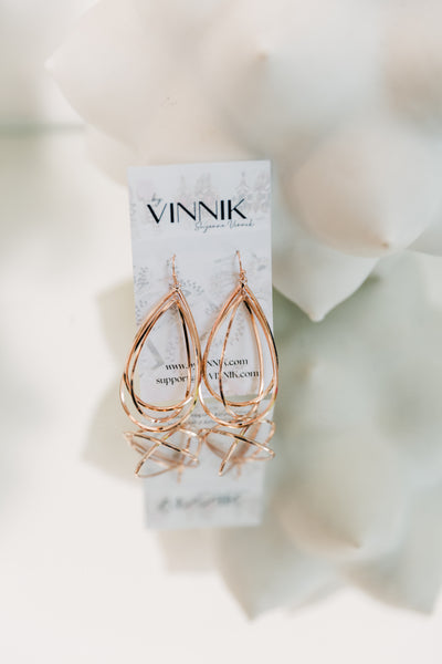 Teardrop Coil Earrings (Gold)