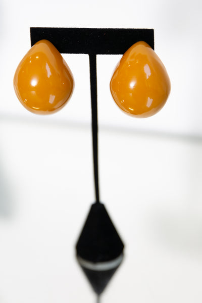 Resin Dome Earrings (Marigold)