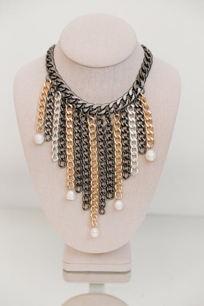 Escape From Paris: Fringe Chain Pearl Necklace (GS)