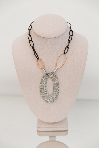 Escape From Paris: Hammered Oval Necklace