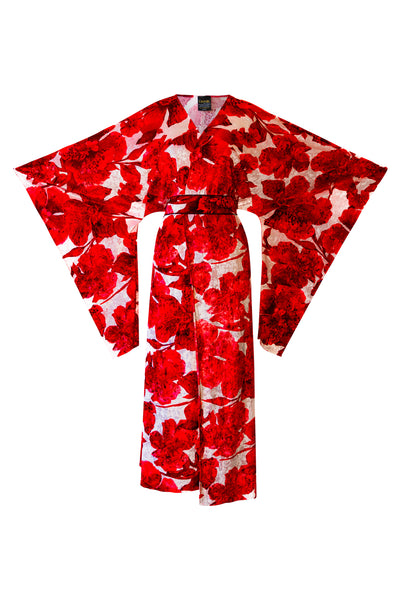 Bohémienne Kimono Robe “Seasons Change" Velvet (Red)