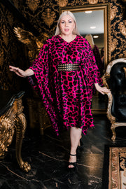 Kaftan in "Magenta Leopard Velvet" (Midi)*