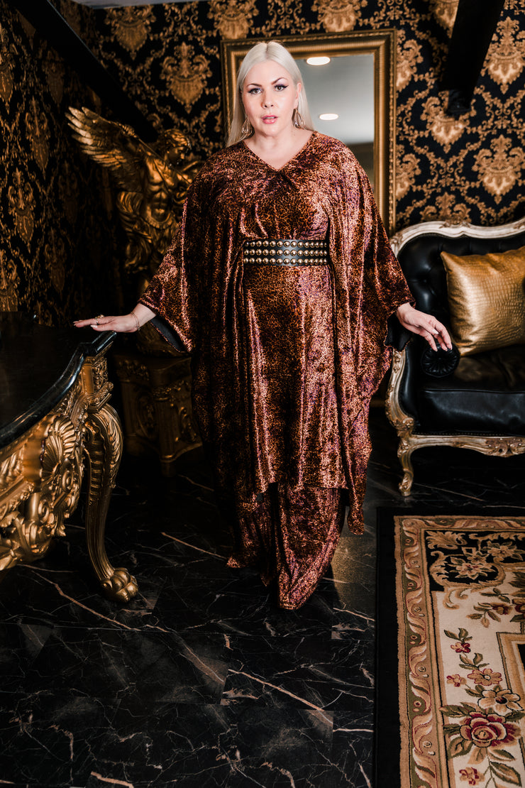 Kaftan in "Mini Leopard Velvet" (Midi)