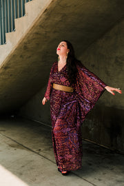 Bohémienne Kimono Robe “Stardust” (Aubergine) Runway Edition