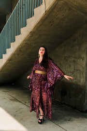 Bohémienne Kimono Robe “Stardust” (Aubergine) Runway Edition