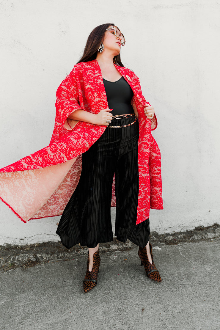 Lace Opera Coat (Red)