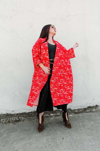 Lace Opera Coat (Red)