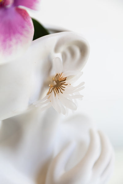 Wild Flower Earrings (White)