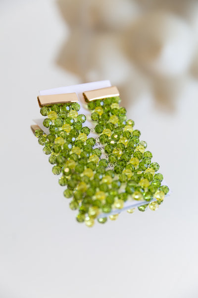 Waterfall Bead Earrings (Green)