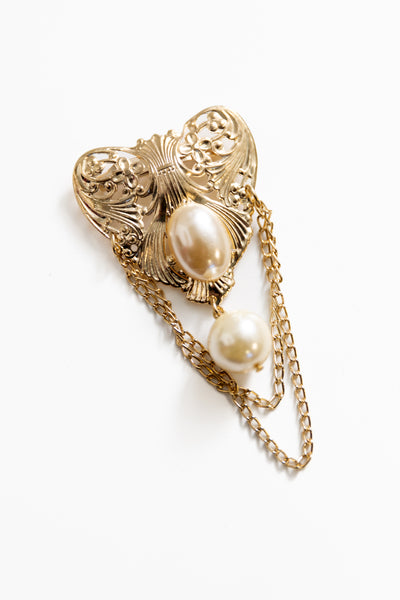 Heart Chain Brooch