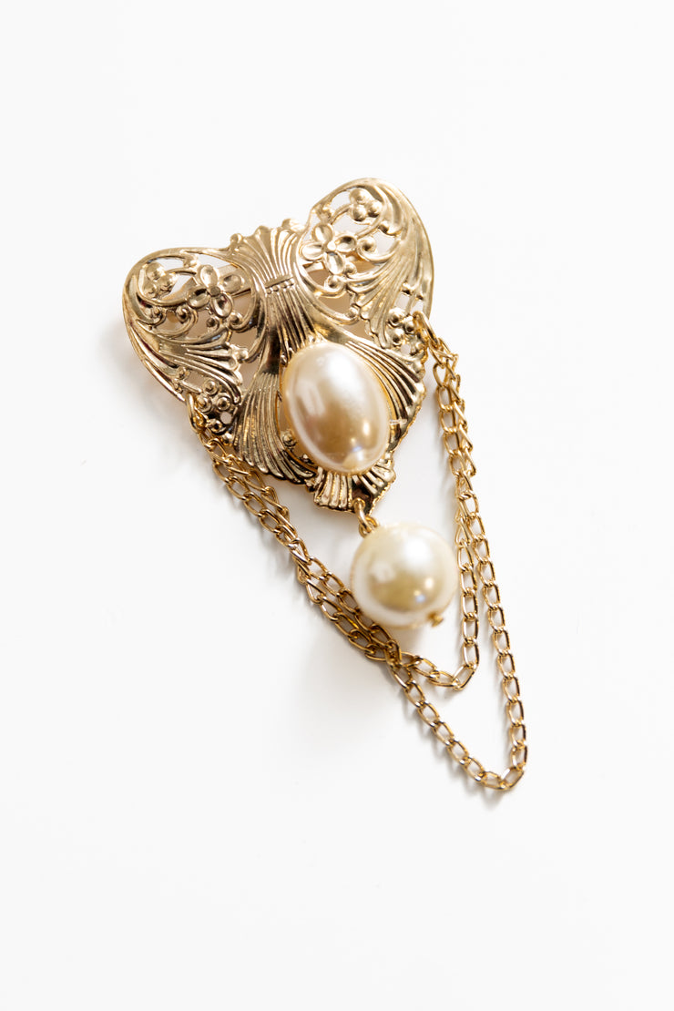 Heart Chain Brooch