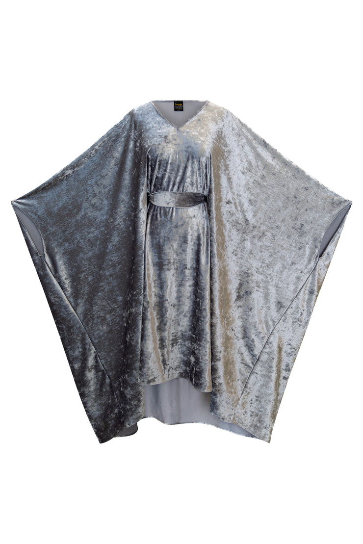 Kaftan in "Silver Ribbed Velvet"