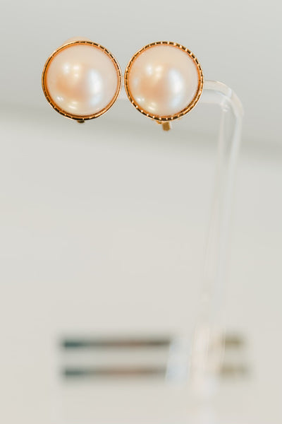 Vintage Nina Ricci Pearl Clip-On Earrings