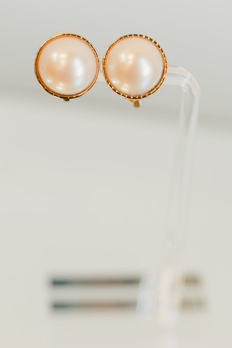 Vintage Nina Ricci Pearl Clip-On Earrings