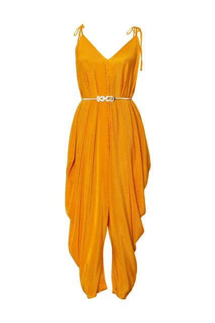 Poiret Jumpsuit in "Amber Yellow Slink"