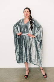 Kaftan in "Silver Ribbed Velvet"