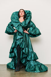 Manhattan Opera Coat Gown Custom in "Gattopardo Turquoise"