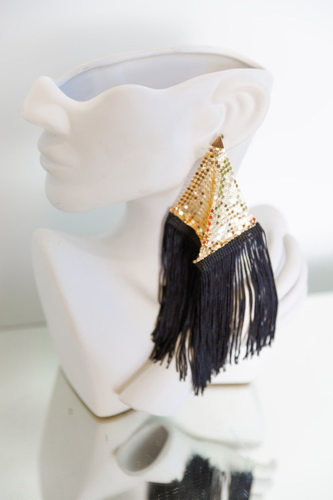 Black Fringe Earrings