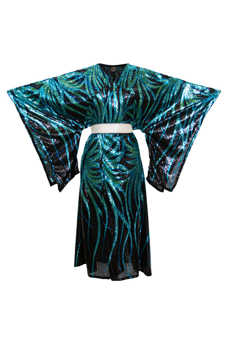 Bohémienne Sequin Kimono Robe “Lady Sapphire Noir” (Multiple Colors)