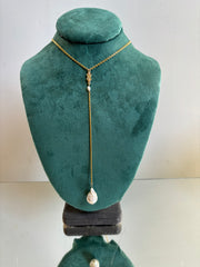 Big Baroque Back Y Necklace