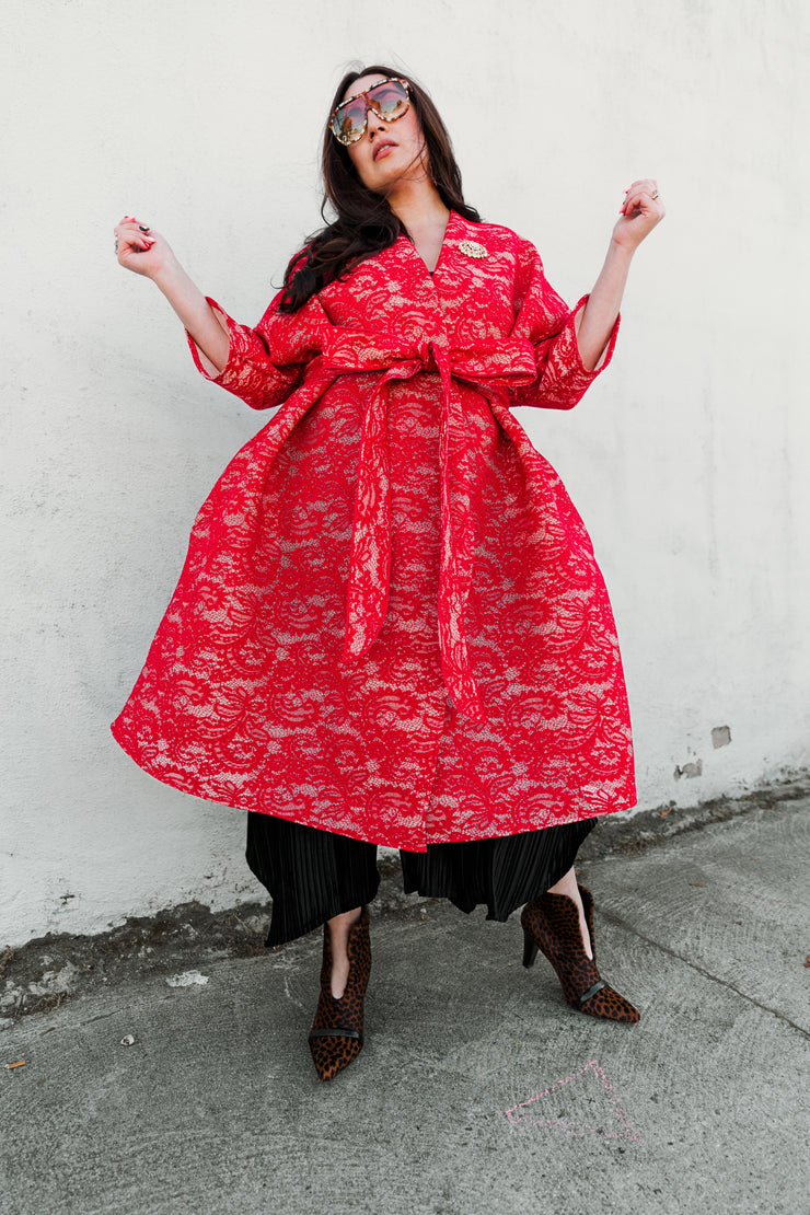 Lace Opera Coat (Red)