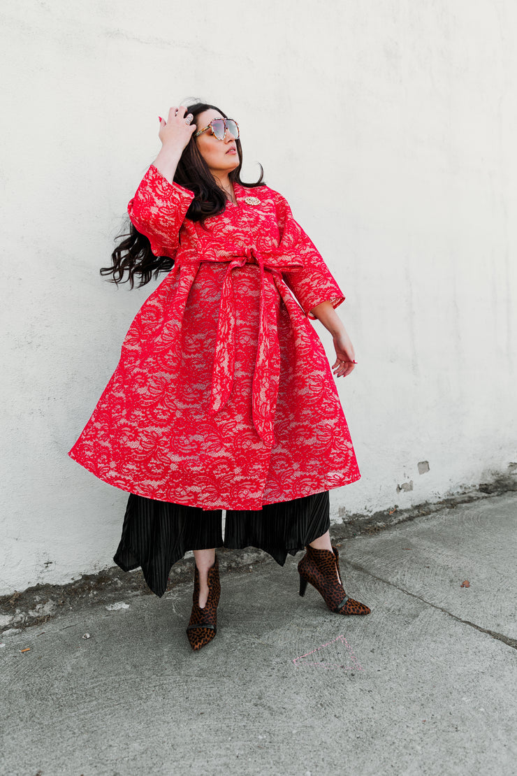 Lace Opera Coat (Red)