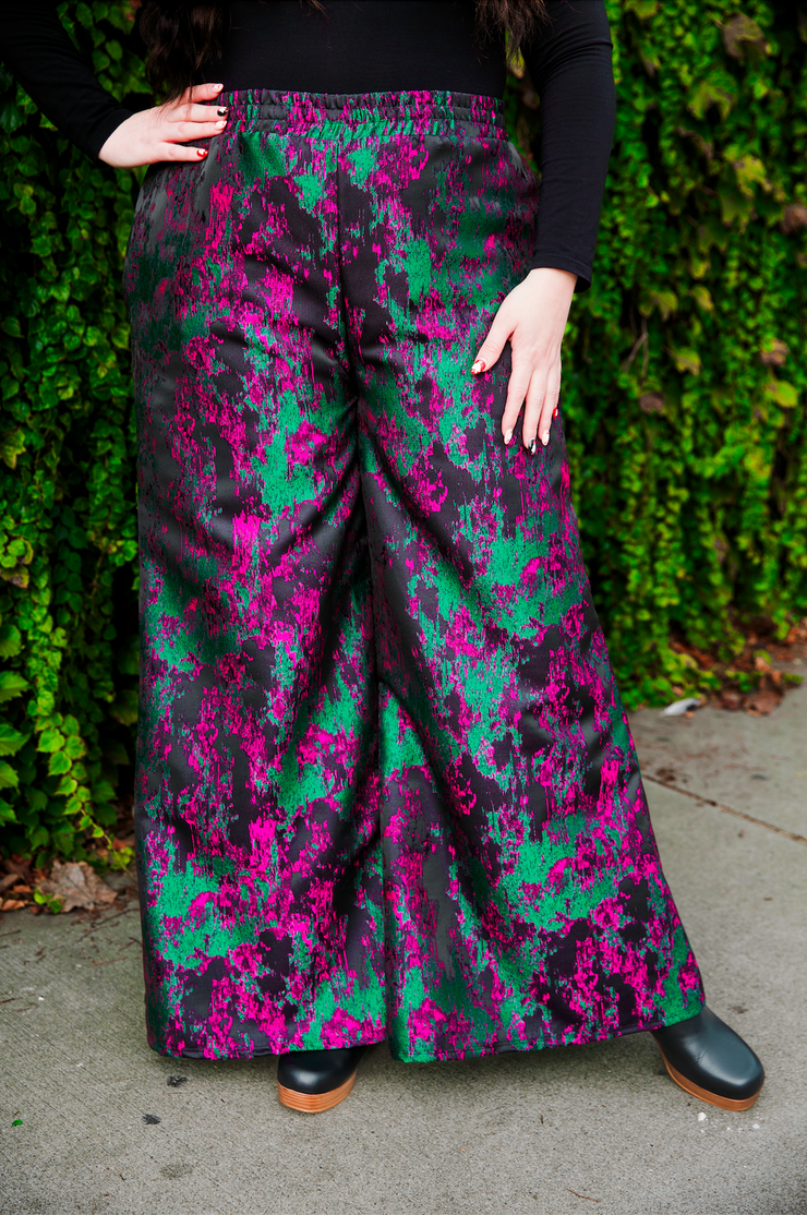 Jacquard Pants in “Maometto" (Green/Pink)