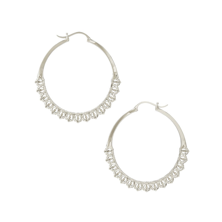 Calla Hoops Silver Medium